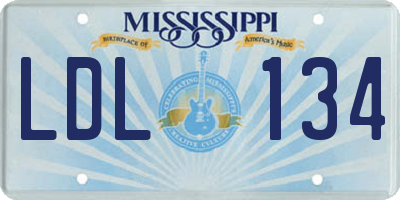 MS license plate LDL134