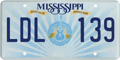 MS license plate LDL139