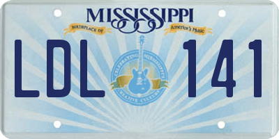 MS license plate LDL141