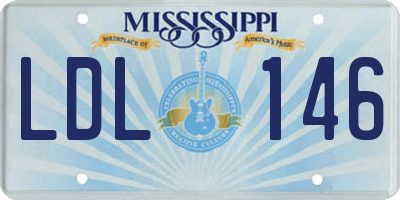 MS license plate LDL146
