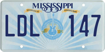 MS license plate LDL147