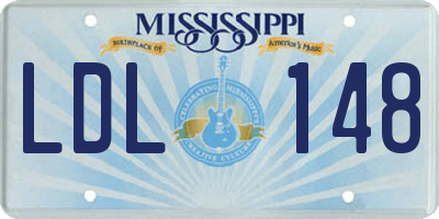 MS license plate LDL148