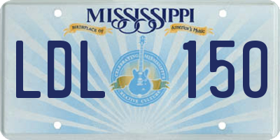 MS license plate LDL150