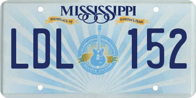 MS license plate LDL152