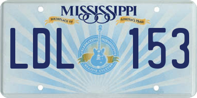 MS license plate LDL153