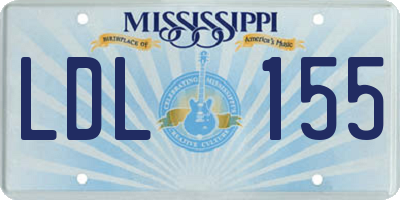 MS license plate LDL155