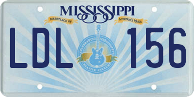 MS license plate LDL156