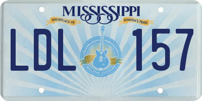 MS license plate LDL157