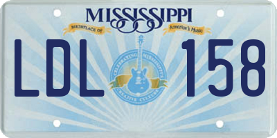 MS license plate LDL158
