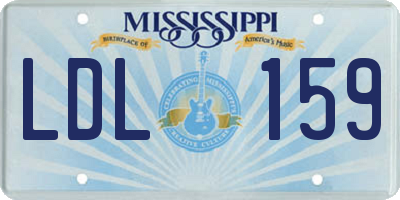 MS license plate LDL159