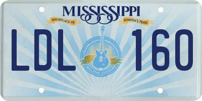MS license plate LDL160