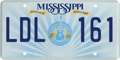 MS license plate LDL161