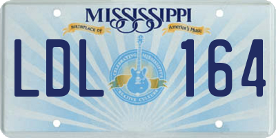MS license plate LDL164
