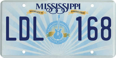 MS license plate LDL168