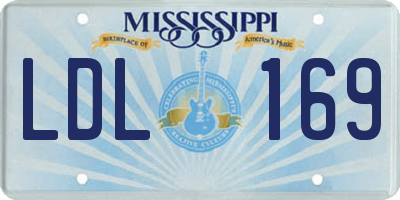 MS license plate LDL169