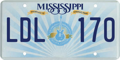 MS license plate LDL170