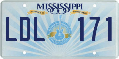 MS license plate LDL171