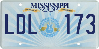 MS license plate LDL173
