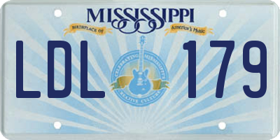 MS license plate LDL179
