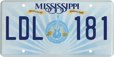 MS license plate LDL181