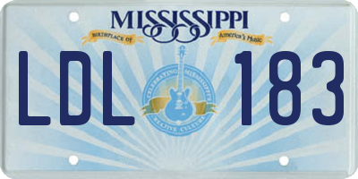 MS license plate LDL183