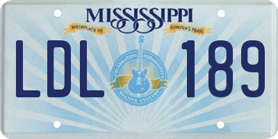 MS license plate LDL189