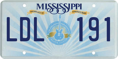 MS license plate LDL191