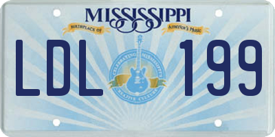 MS license plate LDL199