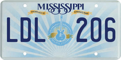 MS license plate LDL206