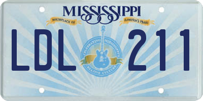MS license plate LDL211