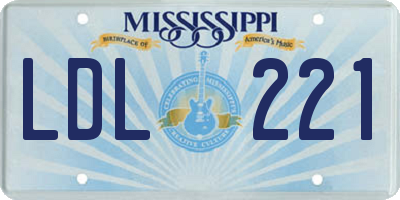 MS license plate LDL221