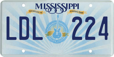 MS license plate LDL224