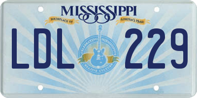 MS license plate LDL229