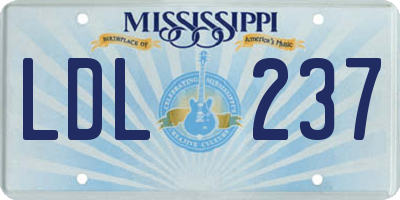 MS license plate LDL237