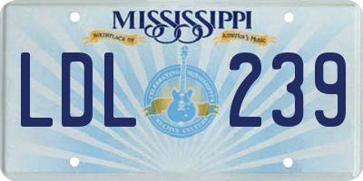 MS license plate LDL239