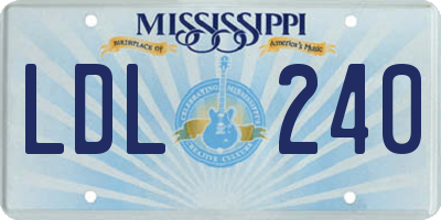 MS license plate LDL240
