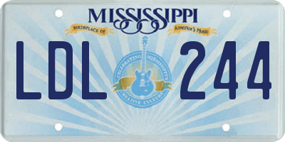 MS license plate LDL244