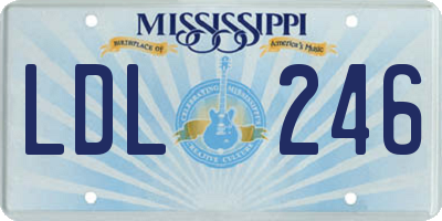 MS license plate LDL246