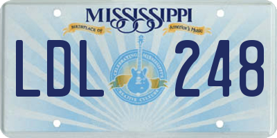 MS license plate LDL248