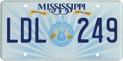 MS license plate LDL249