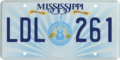 MS license plate LDL261