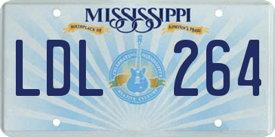 MS license plate LDL264