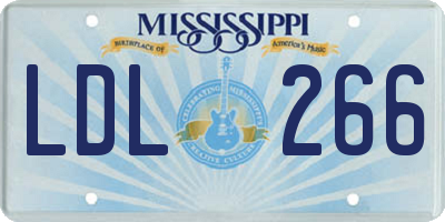 MS license plate LDL266