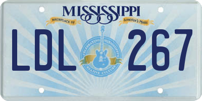 MS license plate LDL267