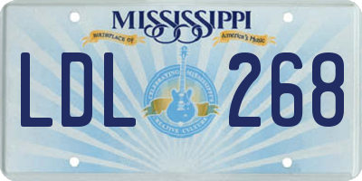 MS license plate LDL268
