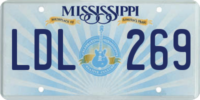 MS license plate LDL269