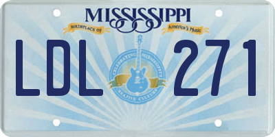 MS license plate LDL271