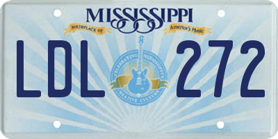MS license plate LDL272