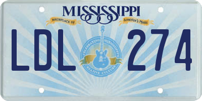 MS license plate LDL274