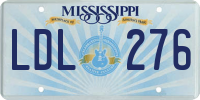 MS license plate LDL276